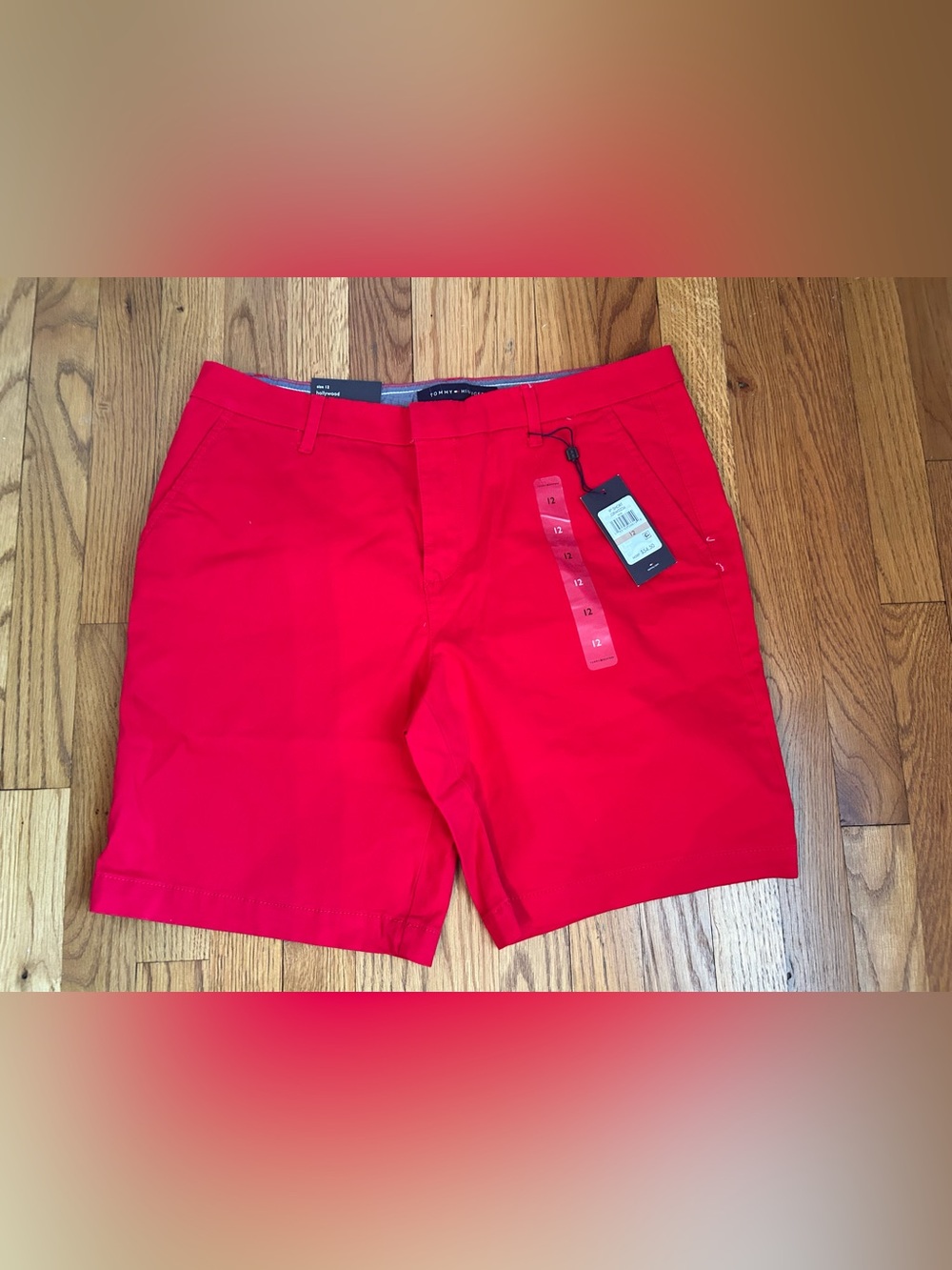 Tommy Hilfiger Women’s Red Flat Front Shorts